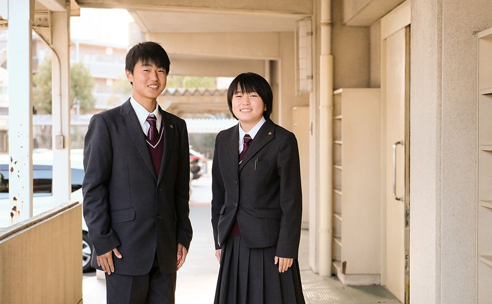 安芸南高校、静川陽太(しずかわ・ようた)さん、竹原凛桜(たけはら・りお)さん