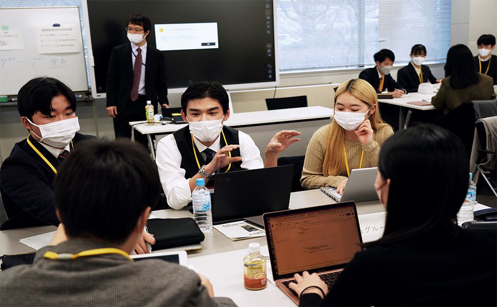 Students in a group discussion